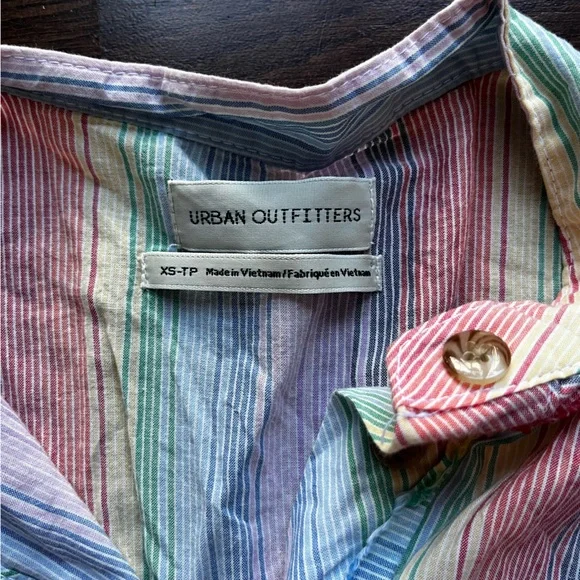 Urban Outfitters Suki Sleeveless Button Front Rainbow Striped Dress XS - Picture 5 of 8